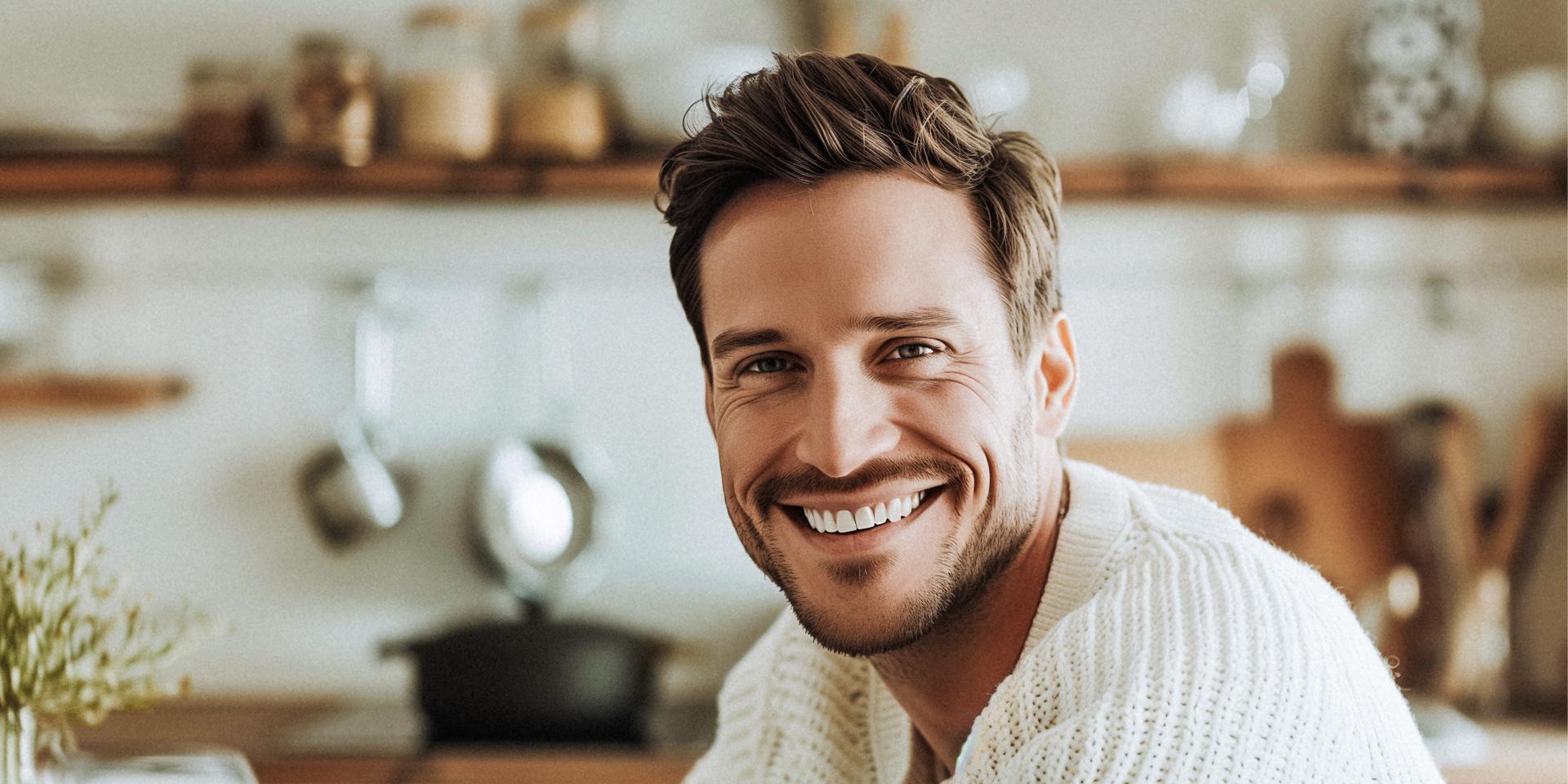 Image of a man with dental implants